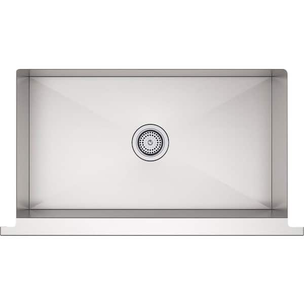 Lyric All-in-One Farmhouse Apron-Front Stainless Steel 34 in. Single Bowl Kitchen Sink with Sous Kitchen Faucet