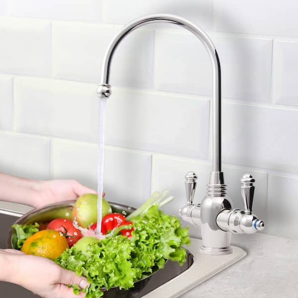 Arlington 2-Handle Instant Hot and Cold Reverse Osmosis Drinking Water Dispenser Faucet in Chrome