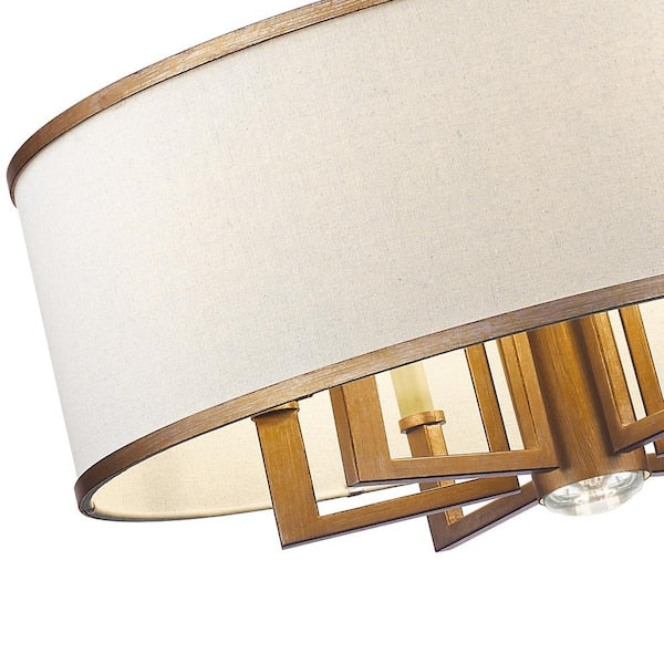 Cameron 7 Light Hand Painted Antique Gold Leaf Chandelier