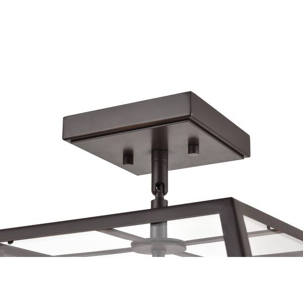 Grant 2-Light 13 in. Powder Coat Bronze Hardwired Outdoor Flush Mount Wall Light (1-Pack)