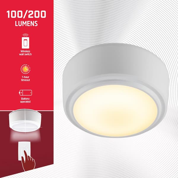Battery Operated LED Ceiling Night Light Fixture with Remote