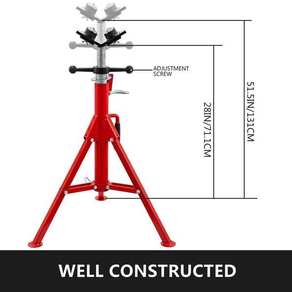 Pipe Jack Stand with 4-Ball Transfer V-Head Welding Pipe Stand 28 in. in. to 52 in. Height 1107S-Type for Welding Pipe