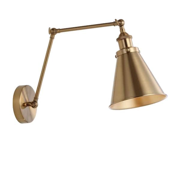 Rover 7 in. Adjustable Arm Metal Brass LED Wall Sconce