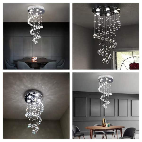 Albany 5-Light Clear Unique Tiered Chandelier with Crystal Accents