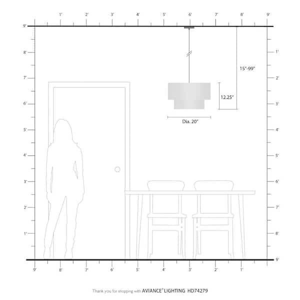 Hillcott 3 Light Black Pendant