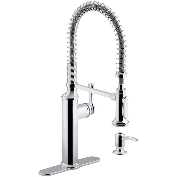 Lyric All-in-One Farmhouse Apron-Front Stainless Steel 34 in. Single Bowl Kitchen Sink with Sous Kitchen Faucet