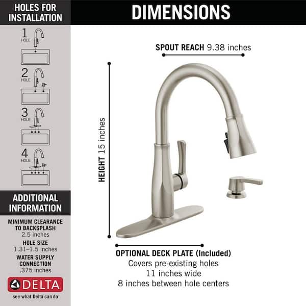 Owendale Single-Handle Pull-Down Sprayer Kitchen Faucet with ShieldSpray Technology in SpotShield Stainless