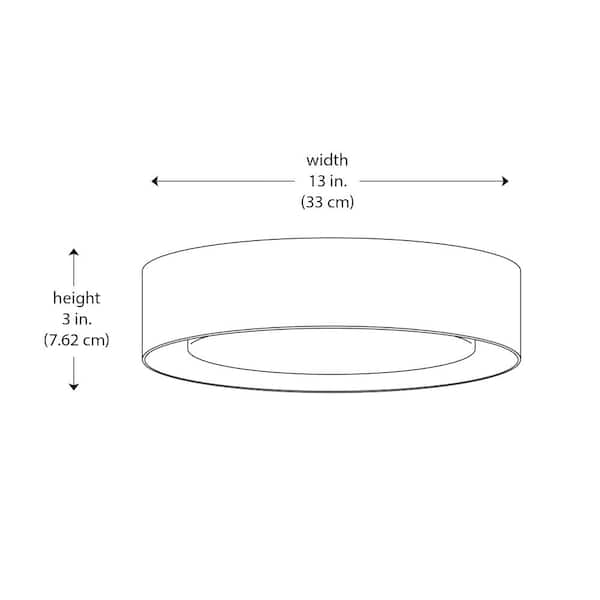 Monteaux 13 in. Black Integrated LED Flush Mount Ceiling Light Fixture with Acrylic Shade