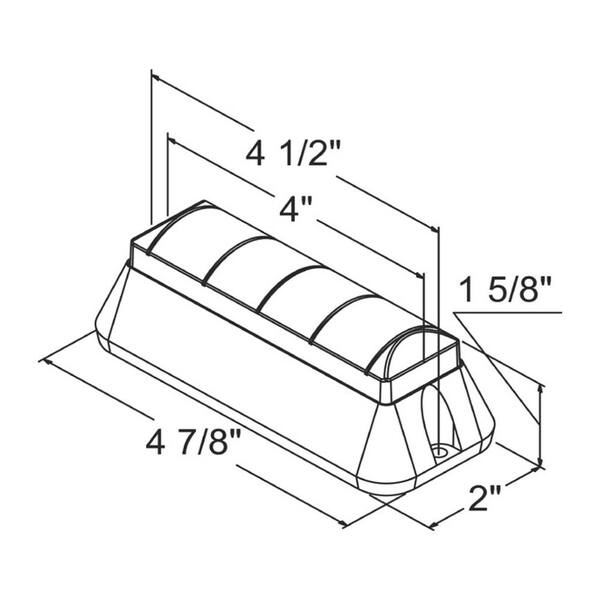 4.875 Inch Clear Rectangular Strobe Light