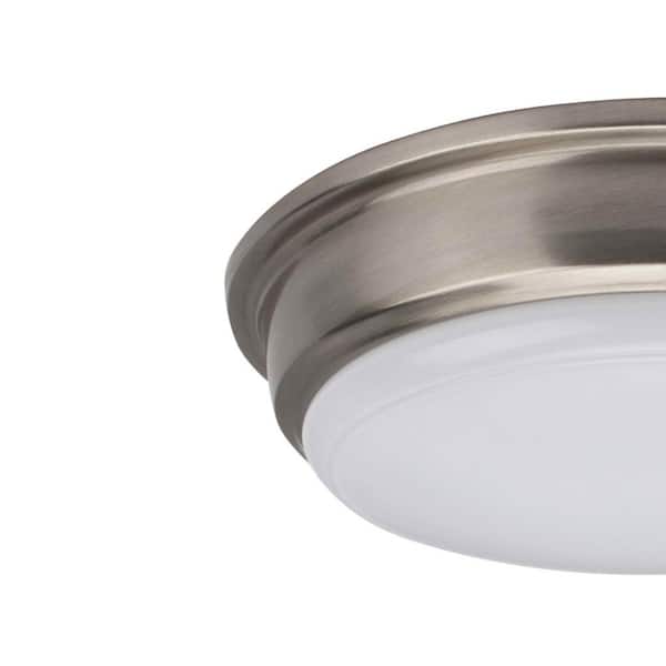 13 in. 1-Light Brushed Nickel LED Flush Mount