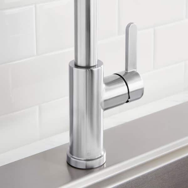 Paulina Single-Handle Pull-Down Sprayer Kitchen Faucet with TurboSpray, FastMount and Soap Dispenser in Stainless Steel