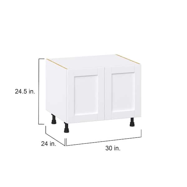 Mancos Glacier White Shaker Assembled Apron Front Sink Base Kitchen Cabinet (30 in. W x 24.5 in. H x 24 in. D)