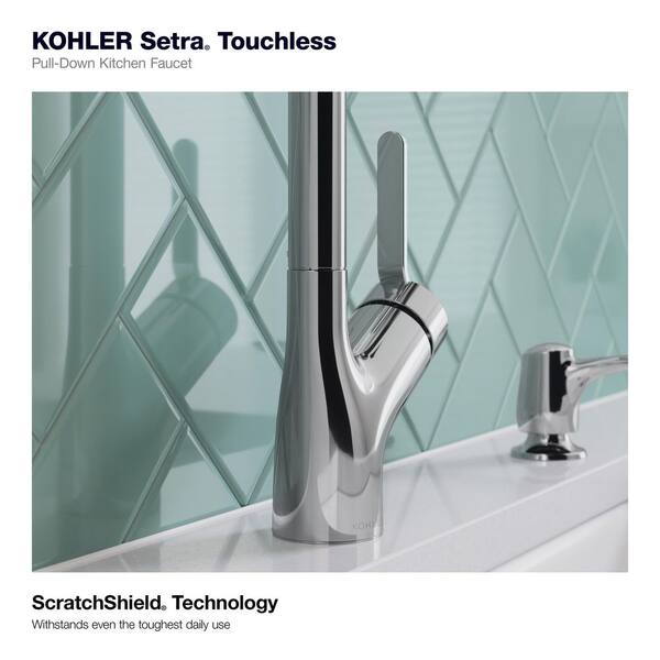 Setra Single-Handle Touchless Pull-Down Sprayer Kitchen Faucet in Polished Chrome