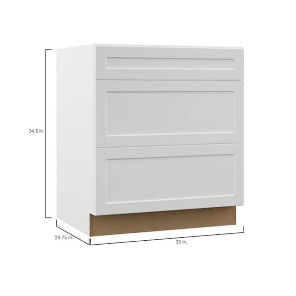 Designer Series Melvern White Assembled Pots and Pans Drawer Base Kitchen Cabinet (36 in. x 34.5 in. x 23.75 in.)