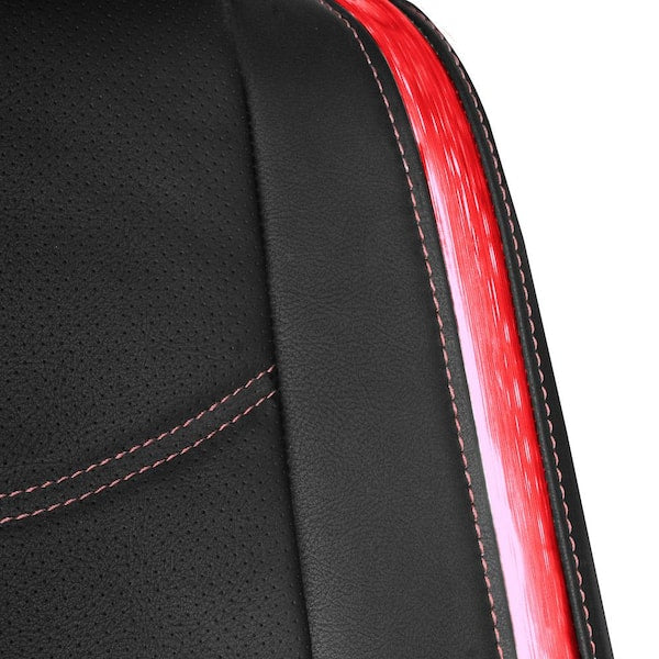 Galaxy13 Metallic Striped Deluxe Leatherette 47 in. x 23 in. x 1 in. Full Set Seat Covers