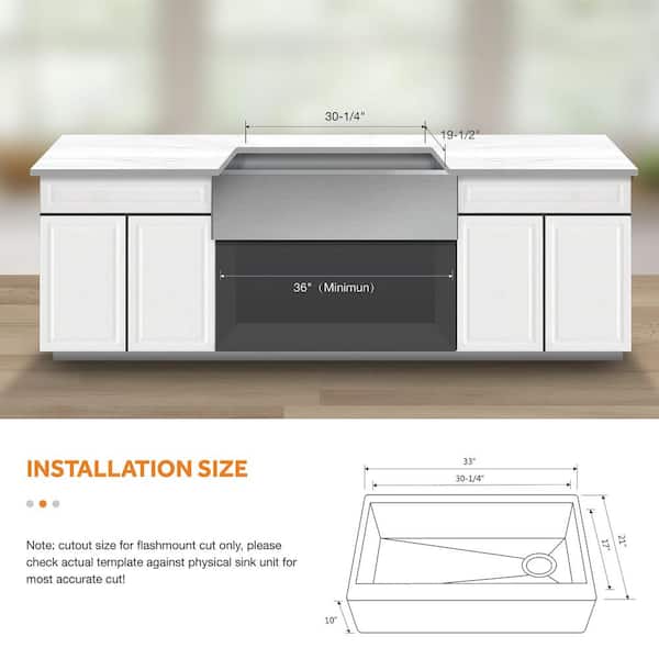 All-in-One Zero Radius Farmhouse/Apron-Front 16G Stainless Steel 33 in. Single Bowl Kitchen Sink with Spring Neck Faucet