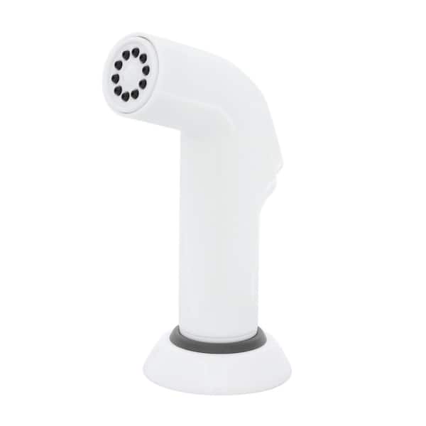 Collins Single-Handle Standard Kitchen Faucet with Side Sprayer in White