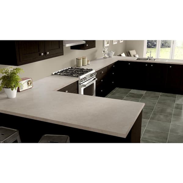 5 ft. x 12 ft. Laminate Sheet in Hebron White with Premium Antique Finish