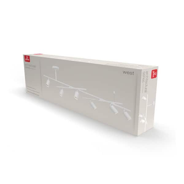 5.3 ft. 6-Light Matte White Flexible Track Lighting Kit with Center Swivel Bars