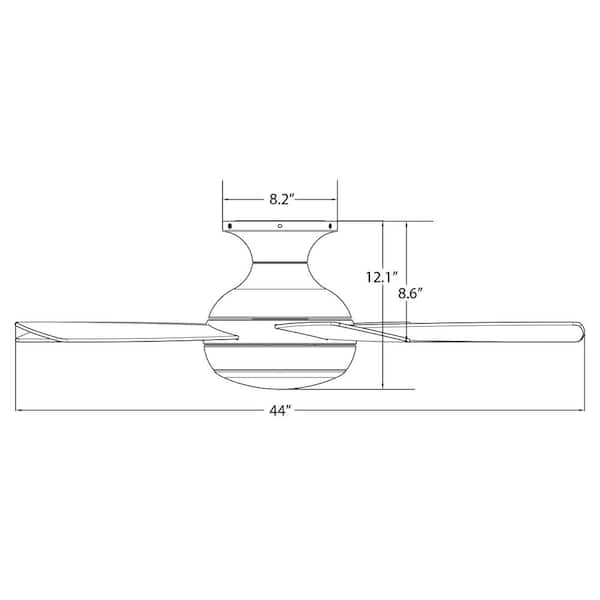 44 in. LED Matte White Odyssey Indoor 5-Blade Smart Flush Mount Ceiling Fan with 3000K Light Kit and Remote