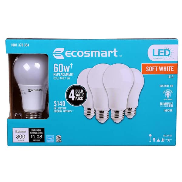 60-Watt Equivalent A19 Non-Dimmable CEC Rated LED Light Bulb Daylight (16-Pack)