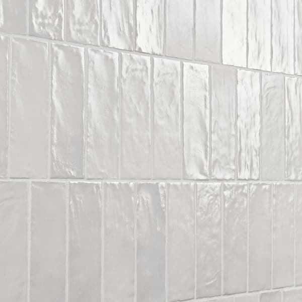 Amagansett Gin White 2 in. x 8 in. Mixed Finish Ceramic Subway Wall Tile (5.38 sq. ft. / case)
