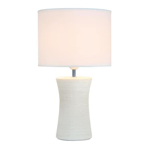 16 .5 in. Off White Ceramic Hourglass Table Lamp