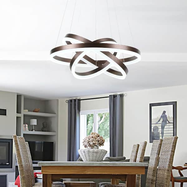 Carson 3-Light Integrated LED Brown Chandelier
