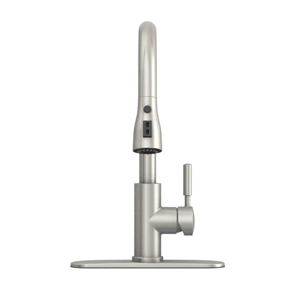 Garrick Single-Handle Pull-Down Sprayer Kitchen Faucet in Brushed Nickel