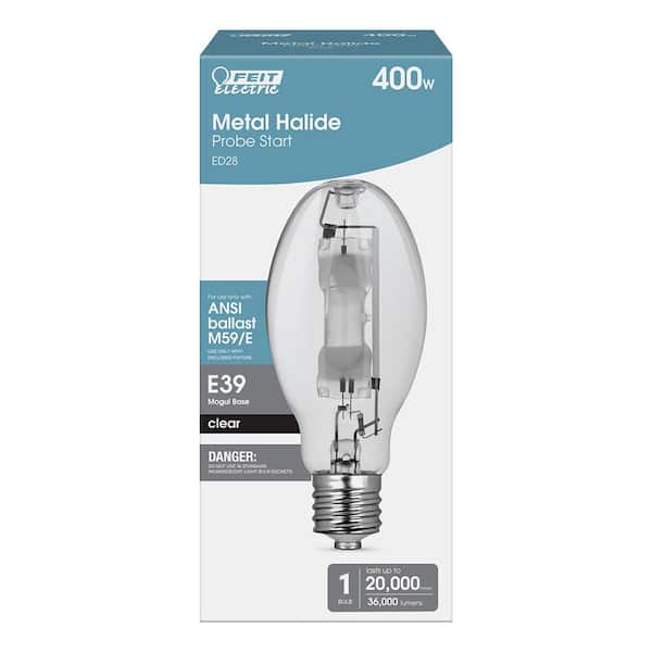 400-Watt ED28 Shape Clear Metal Halide High Intensity Discharge E39 Mogul Base HID Light Bulb (1-Bulb)