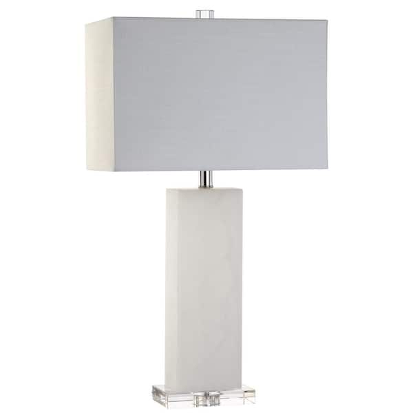 Tiggie 27 in. H White Alabaster Table Lamp
