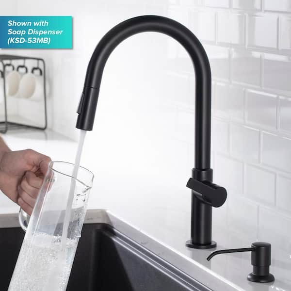 Oletto Single-Handle Pull-Down Sprayer Kitchen Faucet in Matte Black