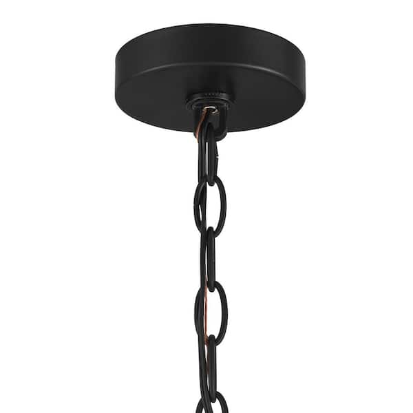 Richland 12-3/8 in. W 3-Light Grey Wood Finish Standard Cylinder Foyer Pendant with Clear Seedy Glass