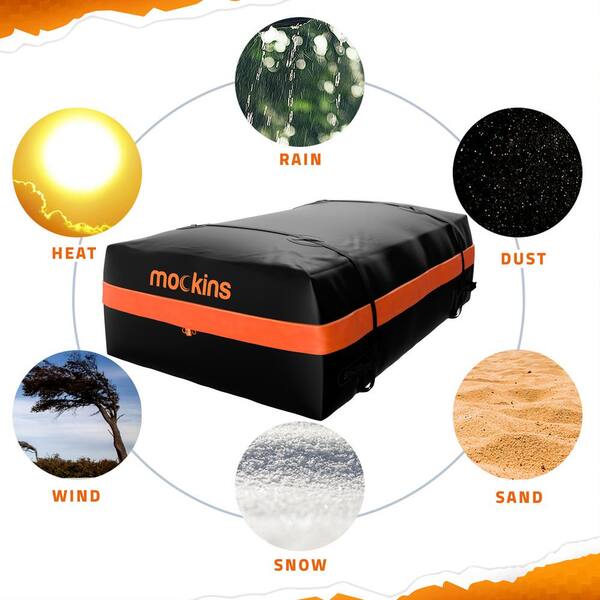 250 lbs. Roof Rack Basket with 20 CF Roof Bag - Roof Rack Cargo Basket Adjusts from 43-64 in. L x 39 in. W x 6 in. H