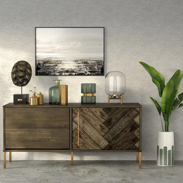 Edison 15 in. Brass Finish Table Lamp with Glass Shade