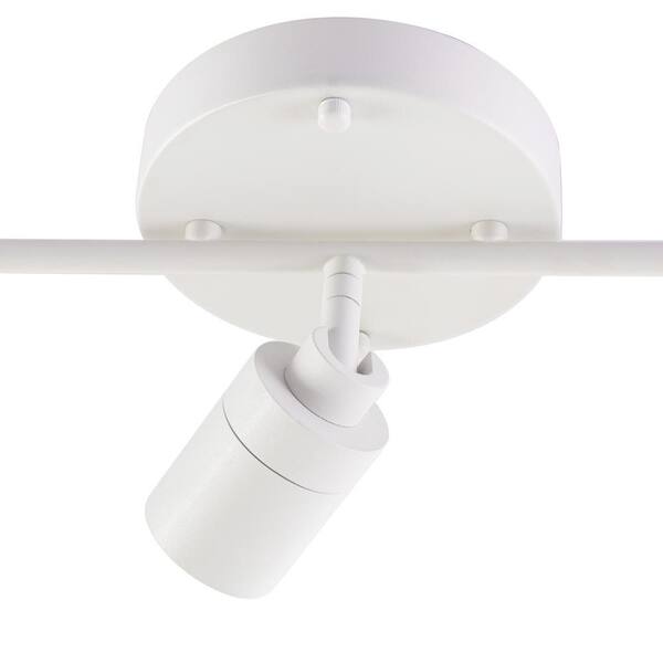 2 ft. 3-Bulb 1470 Lumens Sand White LED Track Lighting Kit Fixed Rail with Rotating Heads, 3000K