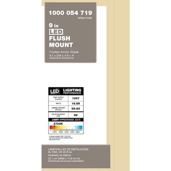 9 in. White LED Flush Mount