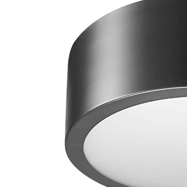 Edinburg Black Iron LED Integrated Flush Mount Ceiling Light with Frosted Glass Shade
