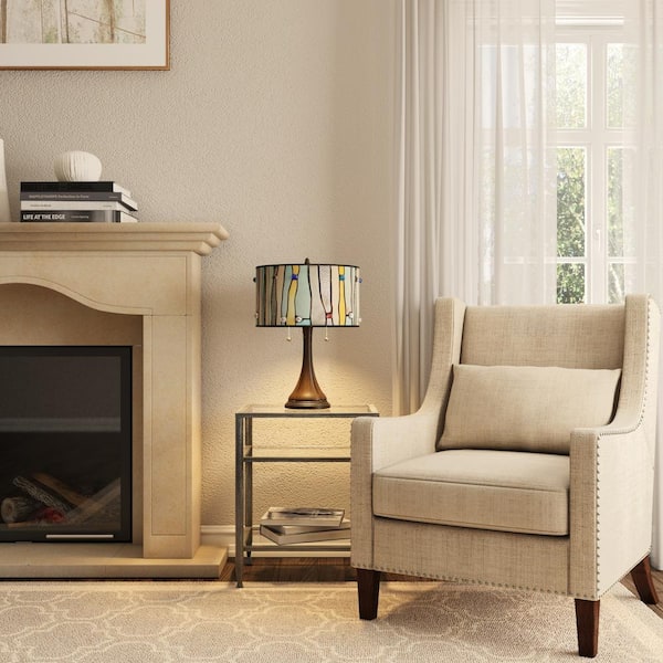 Tiffany Contemporary 20 in. Blue Bronze Table Lamp