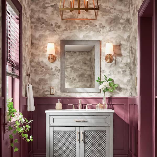 Driscoll 1-Light Modern Satin Brass Wall/Bath Sconce with Inside White Painted Etched Glass