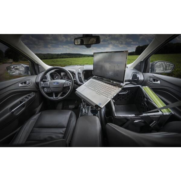 Milk Crate Vehicle and Mobile Office Work Station with Apron and Laptop Tray