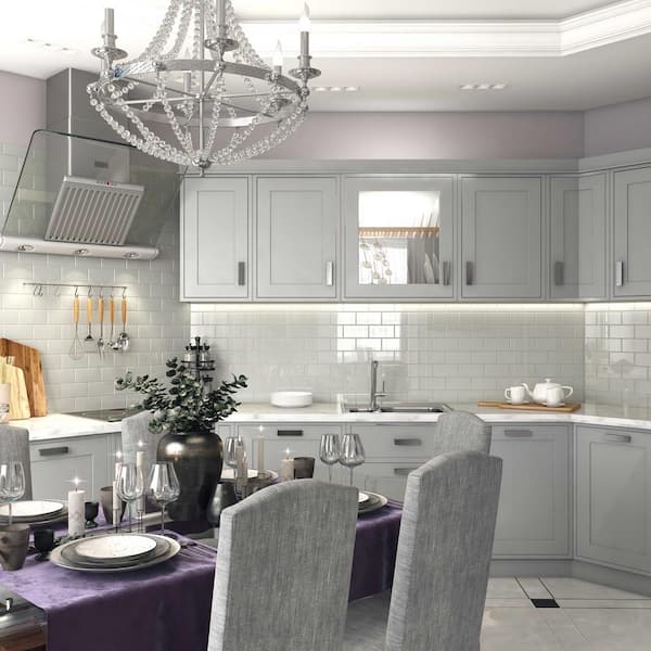 Light Gray 3 in. x 6 in. x 8 mm Glass Subway Tile (5 sq. ft./case)