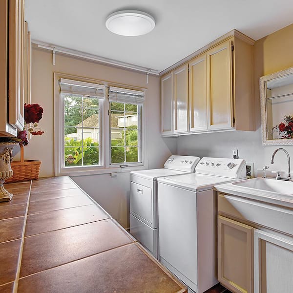 20 in. Round Dimmable LED Flush Mount Ceiling Light 2200 Lumens 4000K Bright White (8-Pack)