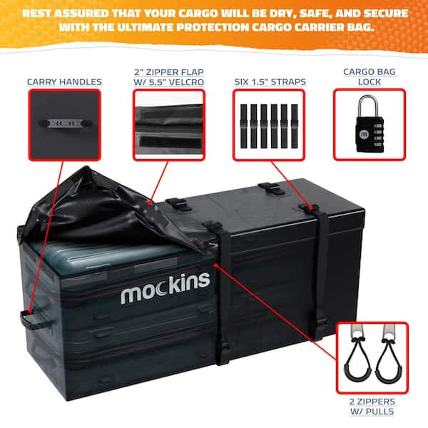 500 lb. Capacity Hitch Mount Cargo Carrier Basket with 16 cu. ft. Cargo Bag, Straps, Net, Folding Shank and 2 in. Raise