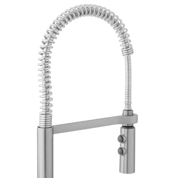 Statham Single-Handle Coil Spring Neck Kitchen Faucet in Stainless Steel