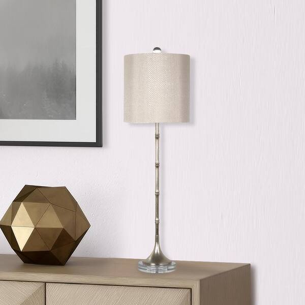 Tryamon 32 in. Antique Silver Table Lamp