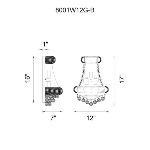 Empire 3 Light Wall Sconce With Gold Finish