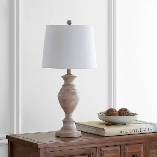 Kyler 27.5 in. Brown Wood Finish Table Lamp