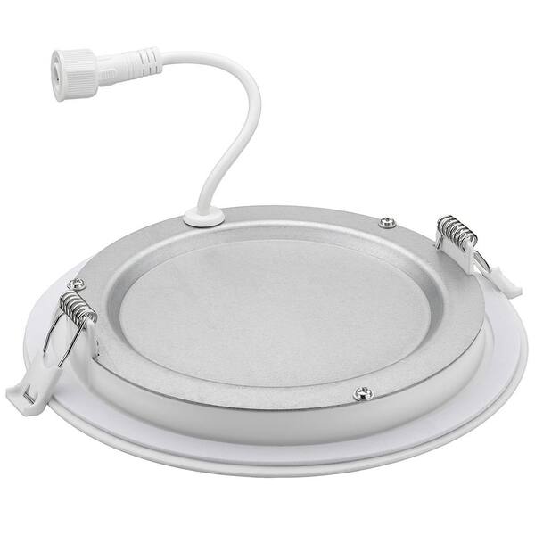 6 in. Adjustable CCT Integrated LED Canless Recessed Light Trim 900 Lumens Kitchen Bathroom Remodel Wet Rated (12-Pack)