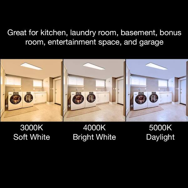 48 in. x 10 in. 4200 Lumens White Wood End Caps Integrated LED Panel Light 3000K 4000K 5000K Dimmable (12-Pack)